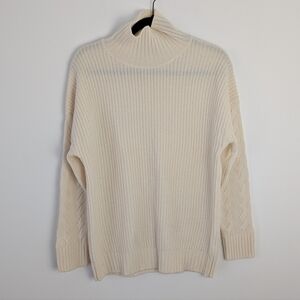 Gentle Herd Wool Cashmere Cable Knit Mock Neck Sweater M Classic Minimalist